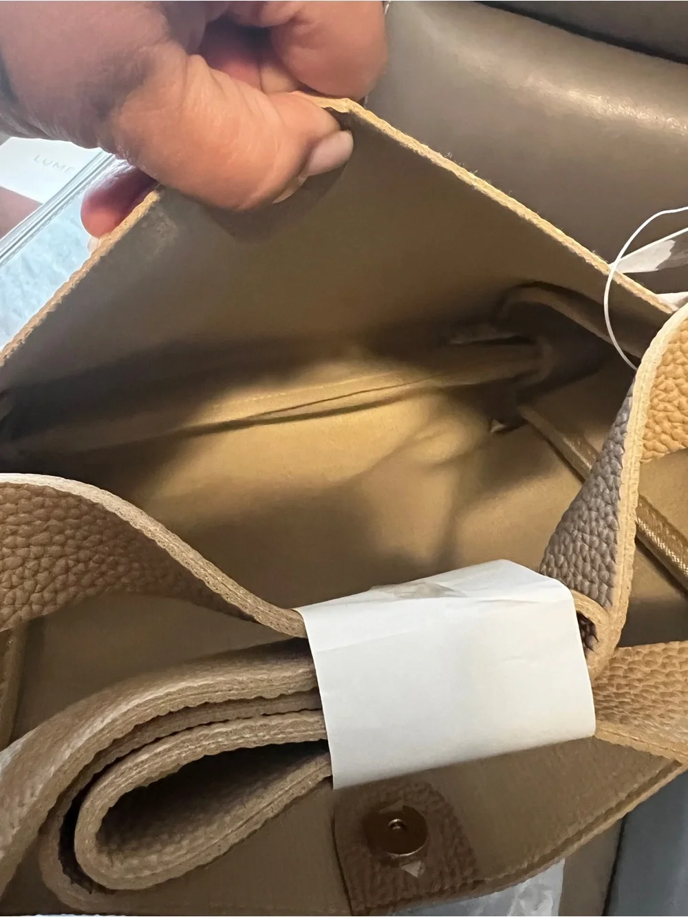 Ulta Beauty Beige Pebbled Shoulder Bag